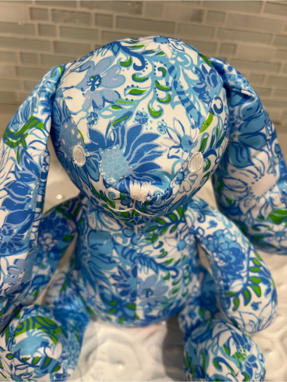 Lilly Pulitzer Blue Floral Bunny Plush